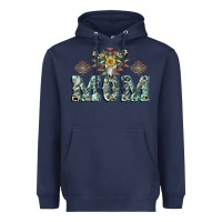 Navy Mom with Cow skull Mother's Day Heavyweight Hoodie - CowGirlArtShop