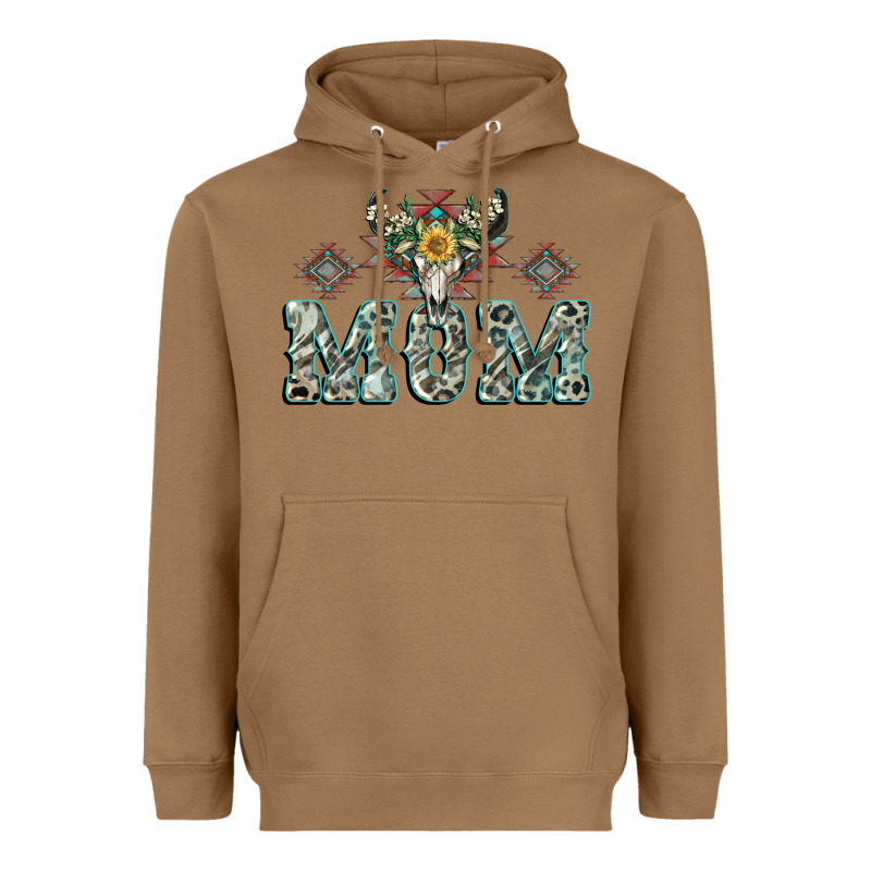 Mom With Cow Skull Mother's Day Heavyweight Hoodie by CowGirlArtShop | Teevron