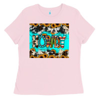 Bubblegum Pink howdy Ladies Tee - JahusDesignShop