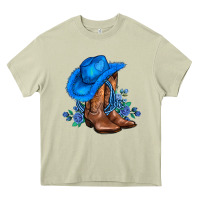 Mossy valentines day blue boots cowgirl hat and roses Heavy Core Tee - AdoDesignShop