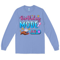 Colony Blue Birthday Mode On Long Sleeve Tee - BundleAndBundleShop
