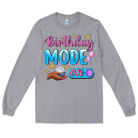 Heather Grey Birthday Mode On Long Sleeve Tee - BundleAndBundleShop