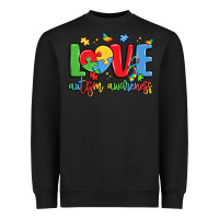 Black love autism awareness Heavyweight Sweatshirt - LillyAllenDesigns