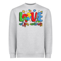 Heather Grey love autism awareness Heavyweight Sweatshirt - LillyAllenDesigns