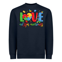 Navy love autism awareness Heavyweight Sweatshirt - LillyAllenDesigns