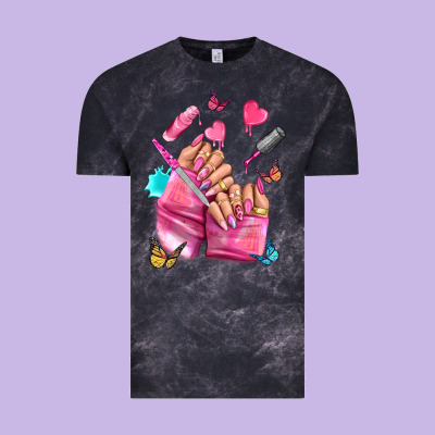 Pink Nail Art Hand Vintage Tee Designed By Nancycooperartshop