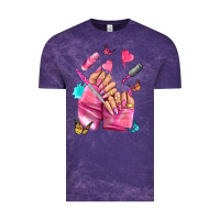 Cloud Purple pink nail art hand Vintage Tee - NancyCooperArtShop