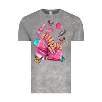 Cloud Rock pink nail art hand Vintage Tee - NancyCooperArtShop