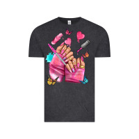 Vintage Black pink nail art hand Vintage Tee - NancyCooperArtShop