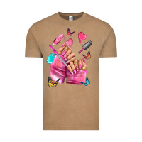 Vintage Coffee pink nail art hand Vintage Tee - NancyCooperArtShop