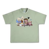Oil Green coffee and books Urban Heavy Tee - MaliasSmallBusiness