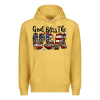 Antique Gold god bless the usa Premium Hoodie - CowGirlArtShop