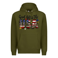 Army Green god bless the usa Premium Hoodie - CowGirlArtShop