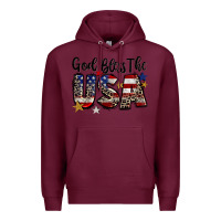 Burgundy god bless the usa Premium Hoodie - CowGirlArtShop