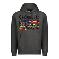 Charcoal Heather god bless the usa Premium Hoodie - CowGirlArtShop
