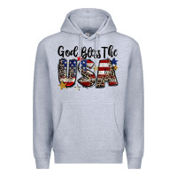Heather Grey god bless the usa Premium Hoodie - CowGirlArtShop