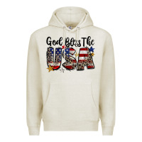 Oatmeal Heather god bless the usa Premium Hoodie - CowGirlArtShop