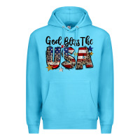 Ocean Blue god bless the usa Premium Hoodie - CowGirlArtShop
