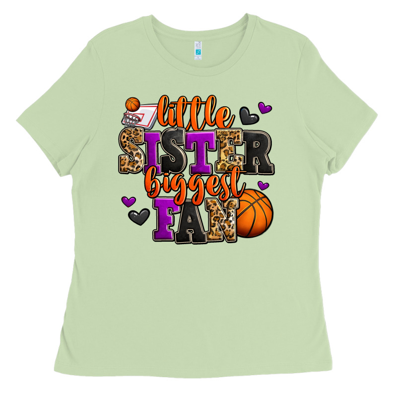 Little Sister Biggest Fan Basketball Ladies Tee by Jasminsmagicworld | Teevron