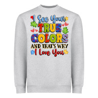 Heather Grey colorful love message Heavyweight Sweatshirt - LillyAllenDesigns