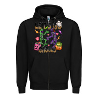 Black Let's go ghouls Zipper Hoodie - NancyCooperArtShop