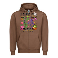 Chestnut Let's go ghouls Zipper Hoodie - NancyCooperArtShop