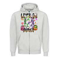 Dove Grey Let's go ghouls Zipper Hoodie - NancyCooperArtShop