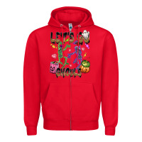Red Let's go ghouls Zipper Hoodie - NancyCooperArtShop