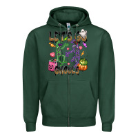 Sports Green Let's go ghouls Zipper Hoodie - NancyCooperArtShop