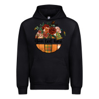 Black preview customize floral pumpkin Urban Hoodie - BundleAndBundleShop