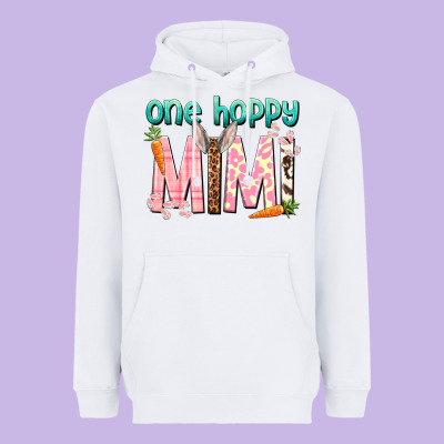 One Hoppy Mimi Easter Day Heavyweight Hoodie Designed By Howdyjamesfarm