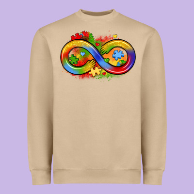 Infinity Symbol Autism Heavyweight Sweatshirt Designed By Lillyallendesigns
