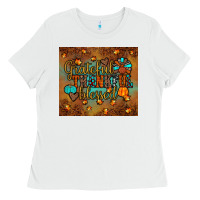 White grateful thankful blessed turkey Ladies Tee - JahusDesignShop