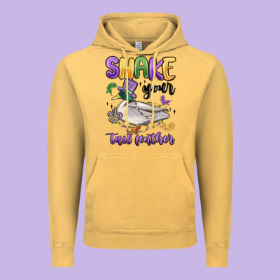 Shake Your Tail Feather Mardi Gras Vintage Hoodie Designed By Maliassmallbusiness