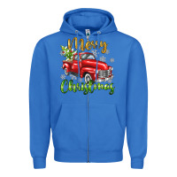 True Royal Merry Christmas truck Zipper Hoodie - texasbilliewilder