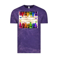 Cloud Purple custom teacher name crayons Vintage Tee - NancyCooperArtShop