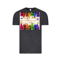 Vintage Black custom teacher name crayons Vintage Tee - NancyCooperArtShop