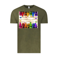 Vintage Olive custom teacher name crayons Vintage Tee - NancyCooperArtShop
