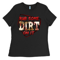 Black rub some dirt on it baseball Ladies Tee - Jasminsmagicworld
