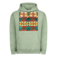 Pigment Oil Green native american aztec seamless pattern Urban Hoodie - BundleAndBundleShop