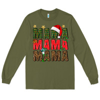 Army Green Christmas Mama Long Sleeve Tee - BundleAndBundleShop