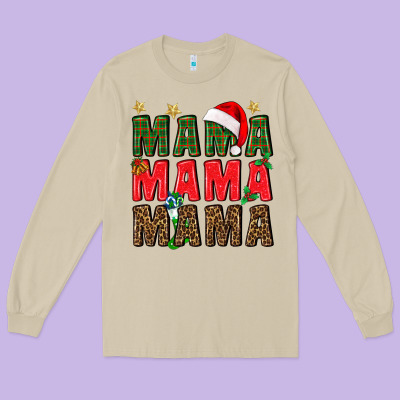Christmas Mama Long Sleeve Tee Designed By Bundleandbundleshop