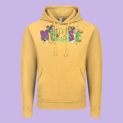 Nurse Mardi Gras Vintage Hoodie Designed By Maliassmallbusiness