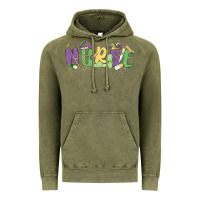 Vintage Olive nurse mardi gras Vintage Hoodie - MaliasSmallBusiness