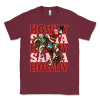 Burgundy howdy santa cowboy christmas Classic Tee - MaliasSmallBusiness