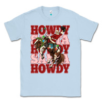 Dusty Blue howdy santa cowboy christmas Classic Tee - MaliasSmallBusiness
