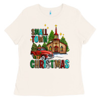 Bone small town christmas church western truck Ladies Tee - AdoDesignShop