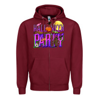 Burgundy Halloween party Zipper Hoodie - NancyCooperArtShop