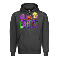 Charcoal Heather Halloween party Zipper Hoodie - NancyCooperArtShop