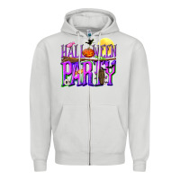 Dove Grey Halloween party Zipper Hoodie - NancyCooperArtShop